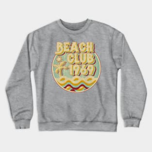 vintage retro beach club 70s 1969 with spirale turqoise Crewneck Sweatshirt